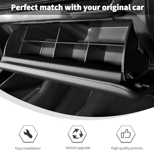Glove Box Organizer Compatible with 2021 2022 2023 2024 2025 2026+ F150 & 2023-2026+ F250-F550 & 2022-2024 Ford Expedition, Glove Box Dividers, Interior Accessories