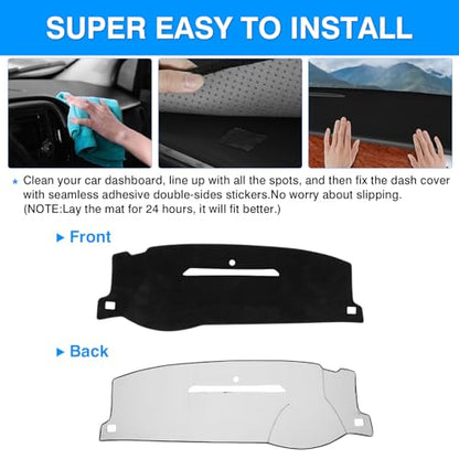 Autorder Dashboard Cover Mat for 2007-2013 Chevy Silverado Sierra,2007-2014 Chevy Tahoe Suburban Denali Avalanche&GMC Yukon/XL Without Dash Speaker&Only One Glove Box Accessories Velvet Dash Cover - size: 07-13 Silverado 1 Glove Box(A)