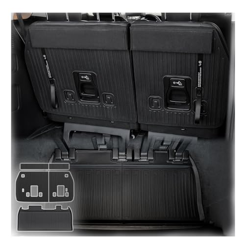 Cargo Lower Mat Backrest Mats for 2022-2025 2026 Kia Carnival, All Weather TPE Seat Back Liners Trunk Lower Well Mat Cargo Liner Accessories (Backrest Mats for 3rd-Row+ Cargo Lower Mat)