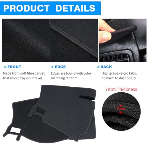 Dashboard Cover Dash Cover Mat Pad Carpet Custom Fit for Ford Fusion 2010 2011 2012 (Black) - color: 2010-2012 Black