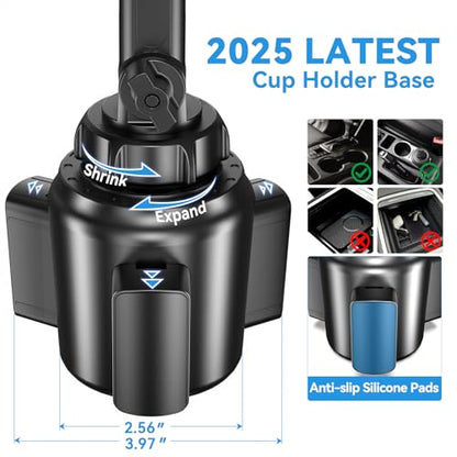 Miracase for Magsafe Car Mount Charger, 15W Fast Charging Cup Holder Phone Holder Wireless Magnetic Charger with Heat Dissipation System Only Fit iPhone 16/15/14/13/12 Series - color: Black-Wireless Charger