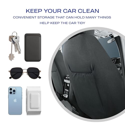 Skechers Car Seat Covers,Piping Luxury Faux Seat Covers,Waterproof Anti Slip Car Seat Protector Front Seats,Car Accessories Airbag Universal Fit for Most Cars,Vans,Trucks,SUV,Gray