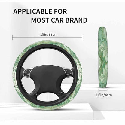 Marble Texture Elastic Steering Wheel Cover Abstract Background Golden Steering Wheel Cover Anti Slip Protective Case Universal Stretch Steering Protector - color: Multi1117