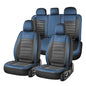 Coverado Car Seat Covers Full Set, Luxury Leather Car Seat Covers, Automotive Front and Rear Mesh Seat Covers, Full Set 5 Seats, Blue Black Seat Covers for SUV Sedan Truck - color: Blue&Black, size: FullSet