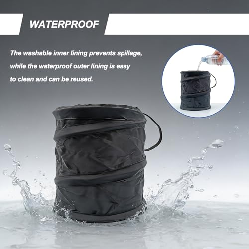 Collapsible Pop-Up Car Trash Can Waterproof Car Garbage Bin and Trash Container for SUV Truck Travel Camping Black