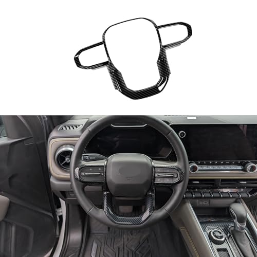 for Chevrolet Colorado 2024 2025 2026 Interior Accessories Center Consoles Cover ABS Decorative Frame Trim (Carbon Fiber Grain, Steer1ng Decor Cover) - color: Carbon Fiber Grain, size: Steer1ng Decor Cover