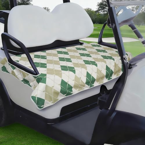 Golf Cart Seat Covers, Universal Golf Cart Seat Towel Blanket for Yamaha, EZGO, Club Car, Icon and More 2-Seat Carts, 100% Microfiber Keeps Seat Comfortable and Clean - color: green