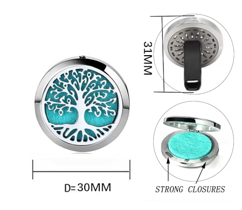 Car Aromatherapy Essential Oil Diffuser Locket Lotus Pattern Stainless Steel Car Air Fresheners Vent Clips Decorative - style: Lotus