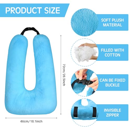 Barydat 2 Pcs Car Travel Pillow for the Back Seat 28 x 18 in Sleeping Reading Pillows for Distance Travel Car Cushion for Kids Adults Head and Body Support U Shaped Pad(Pink, Blue) - color: Pink, Blue