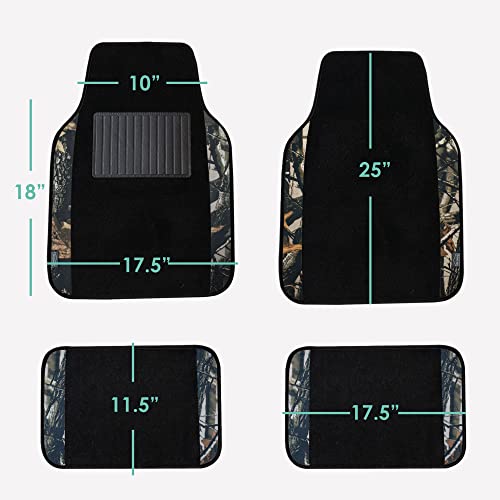 FH Group Automotive Floor Mats – Universal Fit Premium Carpet Car Mats with Driver Heel Pad, Full Set for Cars, SUVs & Trucks - Camo - color: Camo