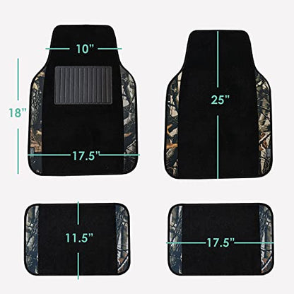 FH Group Automotive Floor Mats – Universal Fit Premium Carpet Car Mats with Driver Heel Pad, Full Set for Cars, SUVs & Trucks - Camo - color: Camo