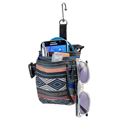 High Road DriverPockets Car Phone Holder Air Vent Pouch and Front Seat Organizer with 3 Pockets, Hanging Hooks and Charging Port (Southwest) - color: Southwest