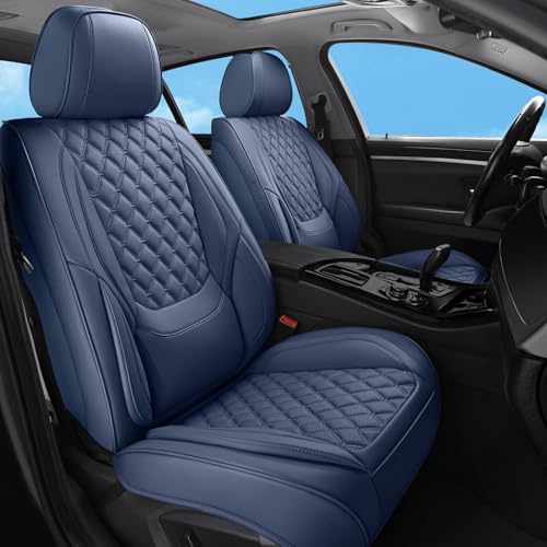 Car Seat Covers Full Set Purple, Luxury Faux Leather Waterproof Non-Slip Women Seat Protector Universal Fit for Most Cars SUVs Trucks Pick-ups,Car Interior Accessories (Blue-Full Set) - color: Blue-Full Set