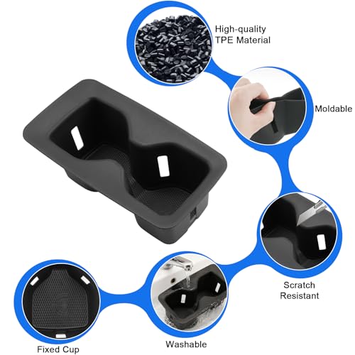 for 2023-2025 2026 Volkswagen ID.4 Accessories 2024 2025 2026 VW ID.4 Cup Holder Insert TPE Cup Holder Limiter Drink Holder Adapter Non-Slip Drink Stopper Stabilizer - color: 2023-2025 2026 VW ID.4 Cup Holder Limiter