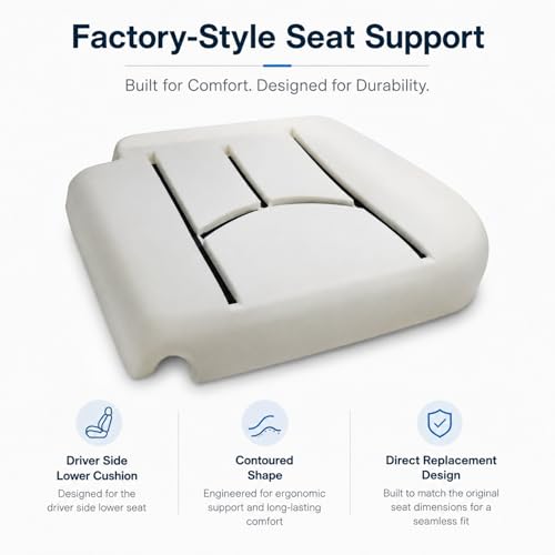Driver Side Bottom Seat Foam Cushion Replacement Pad Compatible with Chevy Silverado Tahoe Suburban Avalanche GMC Sierra Yukon Cadillac Escalade 2003-2007 | Front Lower High Density Foam | Replace 889