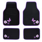 CAR PASS Embroidery Butterfly and Flower Car Floor Mats, Purple Car Floor Mats, Universal Fit 95% Automotive,SUVS,Sedan,Vans,for Women,Girly,Set of 4(Black with Purple) - color: Purple Butterfly and Flower