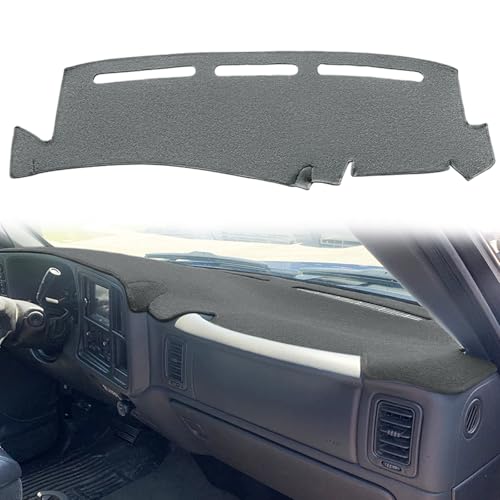 Dash Cover Mat Pad Custom Fit for 1999-2006 GMC Sierra/Chevy Chevrolet Silverado,2000-2006 GMC Yukon XL/Chevy Suburban Tahoe Avalanche,Dashboard Cover Carpet (99-06 Dark Gray) Y55 - color: 99-06 dark gray