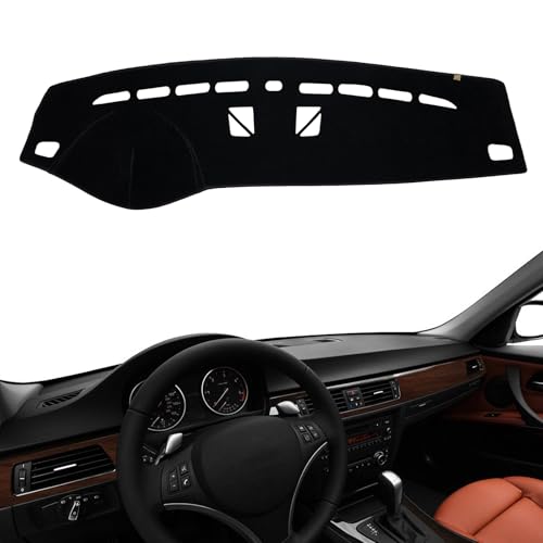 AUQDD Dashboard Cover Mat Fit for 2006-2010 2010-2012 323i 325i 328i xDrive 330i 335i xDrive (E90 E91 E92 E93), Black Flannel Dash Mat, Anti-Glare, Anti-Reflection, No Peculiar Smell - color: Black, size: Fit For 06-12 BM-W 365i