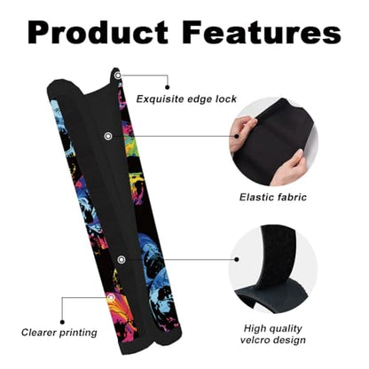 2Pcs Soft Auto Seat Belt Cover Pad Graffiti Skull Halloween Colorful Car Seatbelt Shoulder Cushion for Comfortable Driving, Compatible with All Cars' Seatbelt and Backpack Straps - color: Skull