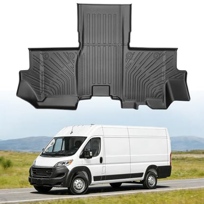 Floor Mats for Dodge Ram ProMaster Van 1500/2500/3500 2018-2025, Custom Fit Heavy Duty TPE All Weather Protection, Waterproof Non-Slip Black Car Liners (Front Row Floor Mats) - style: 18) For Dodge Ram ProMaster Van 1500/2500/3500 | 2018-2025 | 1st Floor