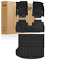 3W Floor Mats & Cargo Liner Fit for 2024-2025 2026 Chevrolet Chevy Equinox EV (Non Fuel), TPE All Weather Custom Fit for Chevrolet Equinox EV (Non Fuel) Accessories Full Set Car mats,Black - size: Chevy Equinox EV 24-26 Floor&Cargo Mat