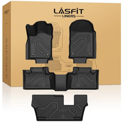LASFIT Floor Mats for Dodge Durango 2013-2026, Fit 2nd Row Bench Seating(7seats), Not for 2nd Row Bucket Seating 6seats/5 Seats, All Weather TPE Custom Fit Car Mats Floor Liners, Black - style: 5) Durango | 2013-2026 |7 Seats Floor Mats