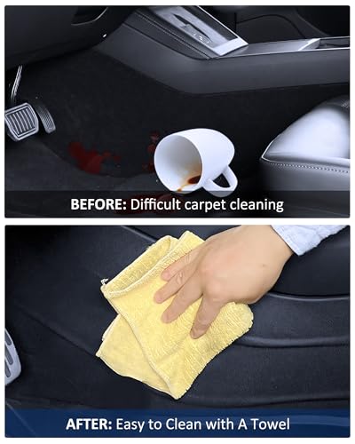 2PCS Center Console Anti Kick Pad Protector for Tesla Model 3 Highland 2024-2027 Accessories, TPE Front Side Seat Center Side Cover Pad Model 3 Anti-Dirty Waterproof Dust Resistant Protector Mat Cover - size: Model 3 Highland Anti Kick Pad
