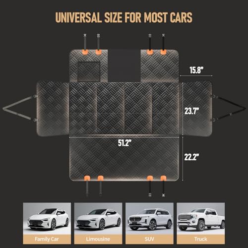 Dog Car Seat Cover for Back Seat, Heavy Duty Scratch Proof Pet Back Seat Protector for Cars/SUVs/Small Trucks