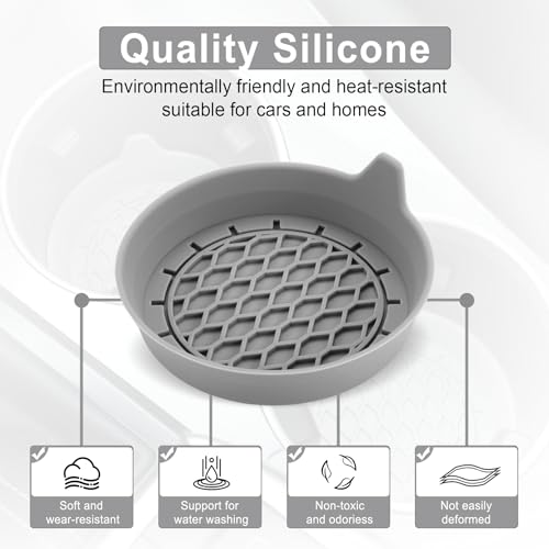 SINGARO Car Cup Holder Coaster, Silicone Cup Holder Insert, Universal Non-Slip Cup Holders, Car Accessories Interior for Women and Man 4 Pack Gray - color: Gray