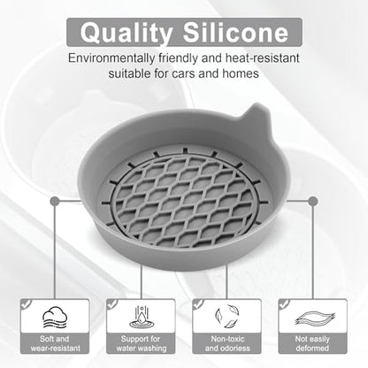 SINGARO Car Cup Holder Coaster, Silicone Cup Holder Insert, Universal Non-Slip Cup Holders, Car Accessories Interior for Women and Man 4 Pack Gray - color: Gray