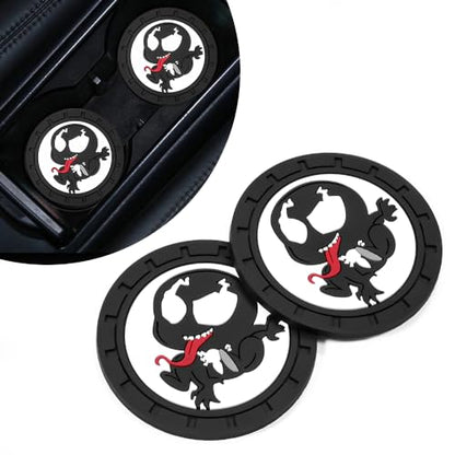 Venom Car Cup Holder Coasters for Marvel Fans, The Venom Car Coasters for Car Cup Holder Insert,Silicone Non-Slip Car Cup Mat,2.75'' - color: Bd-duye