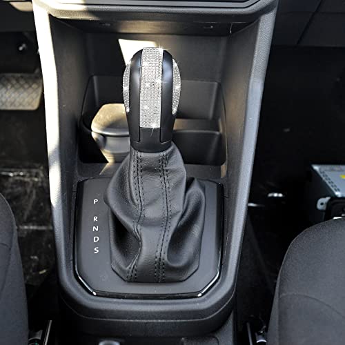 TOMALL Bling Gear Shift Knob Cover Compatible With VW Jetta Beetle Atlas Tiguan - Bling Panel Trim Shiny Accessory Interior Lever Cover With Crystal Rhinestones Decorations for Car