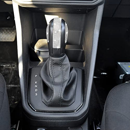 TOMALL Bling Gear Shift Knob Cover Compatible With VW Jetta Beetle Atlas Tiguan - Bling Panel Trim Shiny Accessory Interior Lever Cover With Crystal Rhinestones Decorations for Car