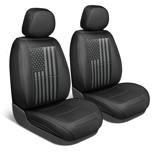 American Black Flag Seat Covers for Trucks, Cars, & SUV - Napa Leather US Car Seat Covers American Flag Truck Accessories - Car Seat Cover American Flag Car Accessories Car Seat Protector - color: Black Flag-V