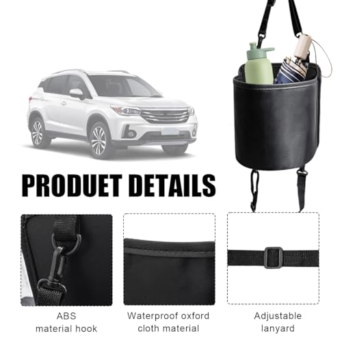 Yourkar Car Seat Side Large Cup Holder Expander Adapter Bag, Auto Seat Storage Hanging Bag for Water Bottle Cup and Drink, Multifunctional Auto Interior Organizer with Waterproof Liner