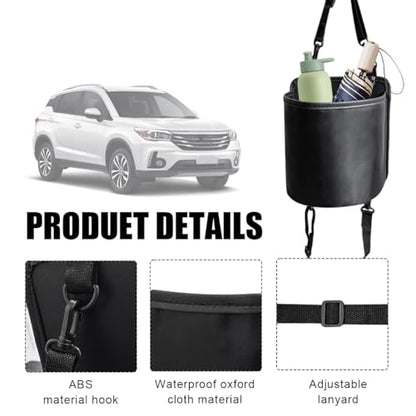 Yourkar Car Seat Side Large Cup Holder Expander Adapter Bag, Auto Seat Storage Hanging Bag for Water Bottle Cup and Drink, Multifunctional Auto Interior Organizer with Waterproof Liner