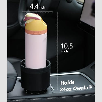 Seven Sparta Car Cup Holder Expander with Offset Adjustable Base, Compatible with Hydro Flasks 32/40 Ounce, Compatible with Yeti Ramblers 20/26/30 Ounce, Other Bottles in 3.4"-3.8" (Black) - color: Black, size: Medium*1