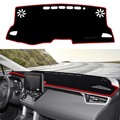 Blazeray for Toyota Corolla Accessories 2019 2020 2021 2022 2023 2024 2025 2026 Dash Cover Dashboard Cover Mat Custom Fit Center Console Cover Hatch Sedan Sunshield Protector Pad(Red Edge - color: Red Edge, size: For Corolla 2019-2026