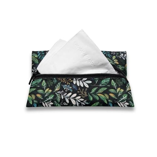 Boho Leaf Reusable Wipes Pouch for Tissues Portable Travel Tissues Small Size Pocket Tissue Holder for Purse Lightweight Coins Tissue Pouch for Bag Car Office Home - color: Boho Leaf