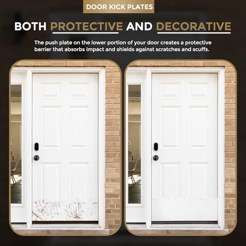 uxcell Door Kick Plate, 6 x 34 Inches Aluminum Kick Plate Door Plate, 1.5mm (1/16 Inch) Thickness, for Exterior Front Door or Back Door, White (Single Pack) - color: White, size: 6 x 34 Inch
