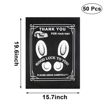 50-Pack Black Disposable Car Floor Mats 19.6x15.7 Inch Heavy-Duty Automotive Protectors for Car Wash & Detailing - Universal Fit Portable Vehicle Foot Pads (Fits SUV/Truck/Sedan)
