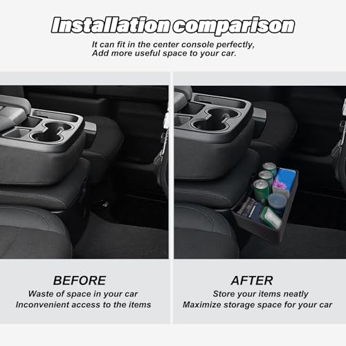 Center Console Hanging Organizer Box Compatible with 2019-2026 Chevy Silverado/GMC Sierra 1500 and 2020-2026 Chevrolet Silverado/Sierra 2500HD 3500HD Accessories(Split-Bench Folding Seat Only)