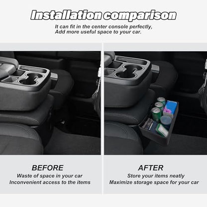 Center Console Hanging Organizer Box Compatible with 2019-2026 Chevy Silverado/GMC Sierra 1500 and 2020-2026 Chevrolet Silverado/Sierra 2500HD 3500HD Accessories(Split-Bench Folding Seat Only)