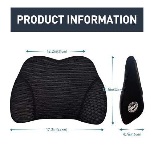 SPRFUFLY Really Amazing Lumbar Support Pillow for Car Seat - Pure Memory Foam with Breathable Removable Cover - Relieves Back Pain Lumbar Pillow(Black, 1PC) - color: Backsaver-eight