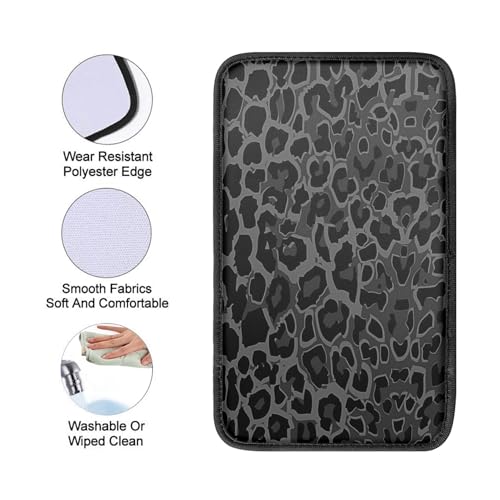 UNICEU Auto Center Console Armrest Pad Seat Box Cover Universal Fit Car Armrest Cover Cushion Mat for Vehicle, SUV, Truck Car Accessories,Black Gray Leopard - color: Black Leopard