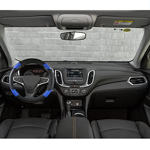 GIANT PANDA Steering Wheel Cover for Chevy Silverado - Car Steering Wheel Cover for Chevrolet Colorado Tahoe -Black+Blue - color: B-Black+Blue