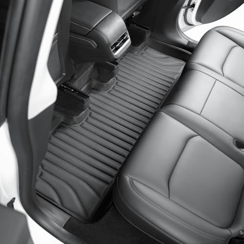 SUPER LINER 6-Piece Floor Mats & Cargo Liners Compatible with Tesla Model Y 2020-2024 5-Seat, 5D Laser Measured All-Weather Floor Liners with Trunk Frunk Mats & Door Sill Threshold Guards, Black - size: 6 PCS Compatible with Model Y 5-Seat | Large