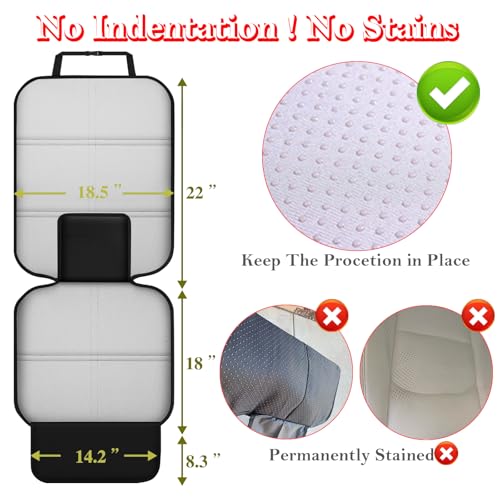 Car Seat Protector for Child Car Seat, Durable 600D Fabric Waterproof Car Seat Cover with Thick Pad Non-Slip Backing，No Imprints (Thicker Black-2pc) - color: Thicker Black-2pc