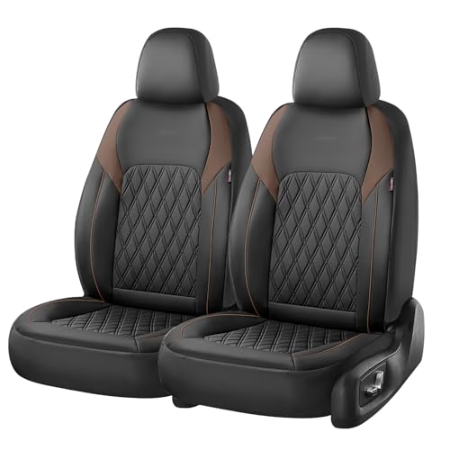 Coverado Seat Covers, Car Seat Covers Front Seats, Automotive Seat Covers, Waterproof Leather Car Seat Covers, Car Seat Cushion, Driver Seat Covers Car Seat Protector Fit Most Cars Truck, Black&Coffee - color: Black&Coffee, size: Front
