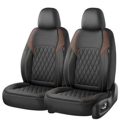 Coverado Seat Covers, Car Seat Covers Front Seats, Automotive Seat Covers, Waterproof Leather Car Seat Covers, Car Seat Cushion, Driver Seat Covers Car Seat Protector Fit Most Cars Truck, Black&Coffee - color: Black&Coffee, size: Front